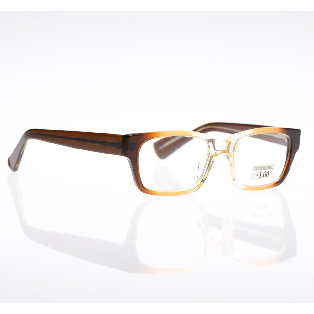 Corinne McCormack Women Sydney Square Ombre Brown +1.00 Reading Glasses (pre-own - Picture 4 of 7